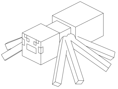 Minecraft Spider Coloring Page